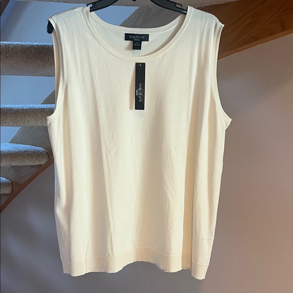 Set of 2 August Silk woman Black and Cream Tank Tops. Size 1X - Picture 3 of 14